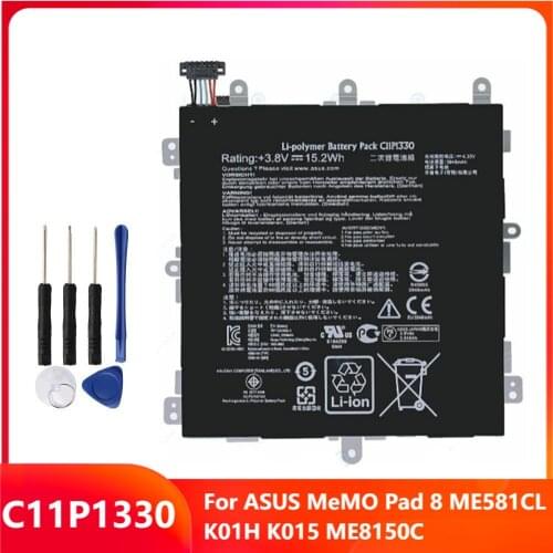 Original Replacement Phone Battery C11P1330 For ASUS MeMO Pad 8 ME581CL K01H K015 ME8150C Genuine Rechargable Batteries 3948mAh