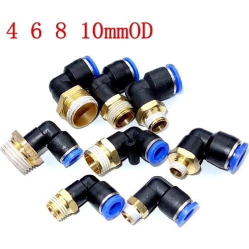 Pneumatic Push Fitting Male Elbow 6MM 8MM 10MM To 1/8" 1/4" 3/8" 1/2" Bsp