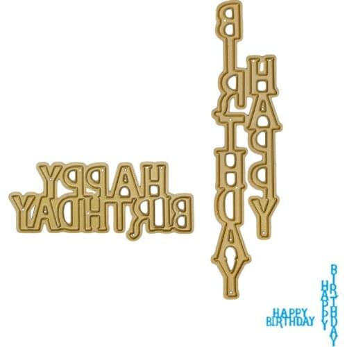 53CA Letter Happy Birthday Cutting Dies Stencils Scrapbook Album Card Embossing Craft