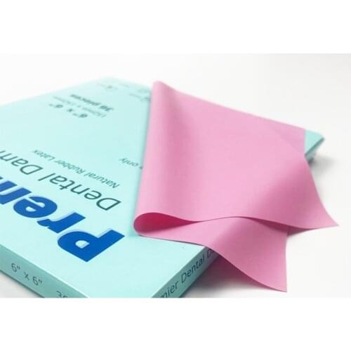 Dental Endodontic Pink Rubber Dam Natural Latex Medium 6''X6'' For Adult