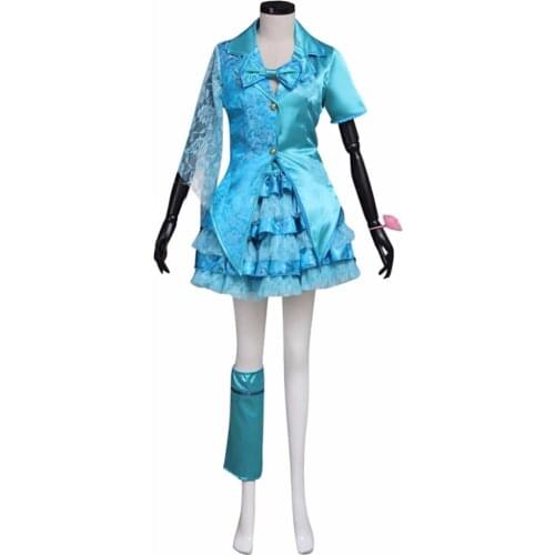 Girls Spring Dress Costume Mimoiro Clover Z Members Blue Lolita Short Dress Cosplay for Carnival Party