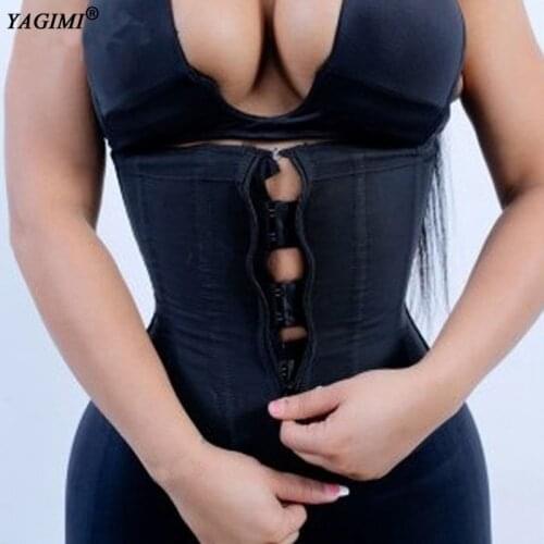 YAGIMI Women Latex Waist Trainer Body Shaper Slimming Corsets with Zipper Cincher Corset Top Shapers Shapewear Colombian Girdles