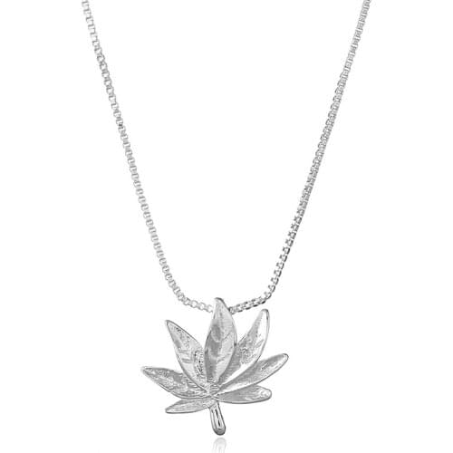 925 Sterling Silver Necklace Pendant For Women Leaves Maple Leaf Pendant New Trendy Charm Adjustable Chain Choker Gift Jewelry