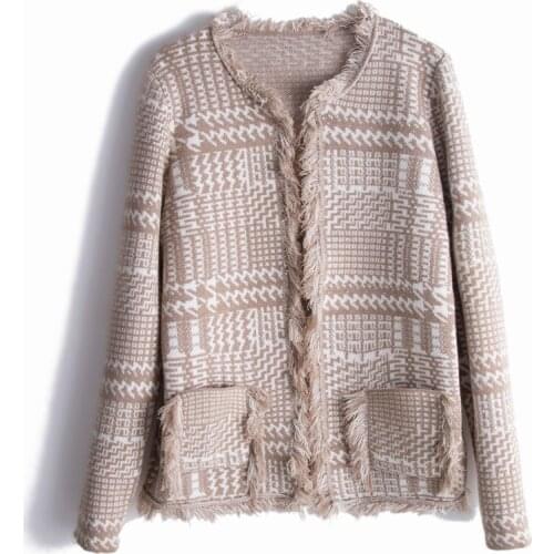 New Brand Spring Autumn Woman Pure Wool Sweater O-neck Cardigan Warm Comfortable Fresh Tassels Jacket Cardigan Knit Bottoming