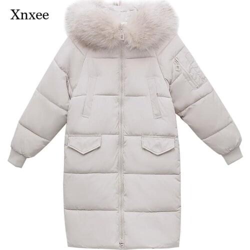 Winter Hooded Midi Jacket Women Big Fur Parkas Belt Thick Down Female Jacket Coat Slim Warm Fashion Outwear Clothing Tops