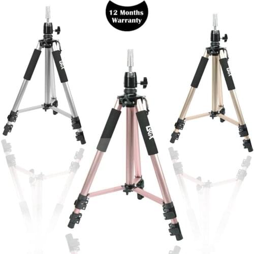 10pcs COSMETOLOGY Training Doll Head Mannequin Manikin Canvas Block Head Stand TRIPOD Aluminium Alloy Round Leg Strong Stable