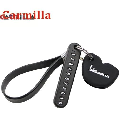 3Pcs/Set Silicone Car Key Case Cover Key Chain with DIY Phone Number for Vespa Enrico Piaggio GTS300 LX150 Fly 125 3vte Gts 200