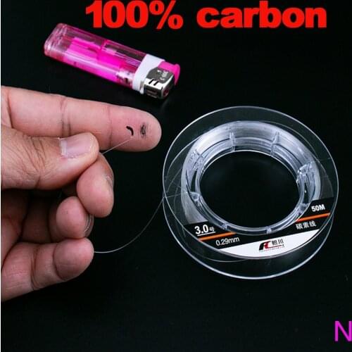 50M100% Carbon Fishing Line Fiber Leader Line fly fishing line pesca Super Strong Multifilament Carp fishing line