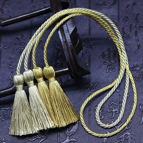 6PCS Multicolored Double Tassel Rope Pendant DIY Garment Decorative Accessories Home Curtain Crafts Tape Tassels Fringe 54CM