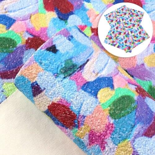 David accessories 20*33cm Chunky Glitter Christmas Faux Synthetic Leather Fabric for Bows Bags Wallte DIY in Craft,c13857
