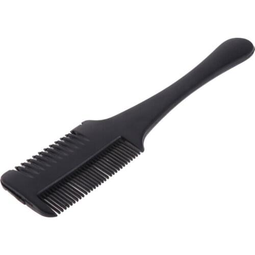 Hair Razor Comb Black Handle Cutting Thinning Home DIY Trimmer Inside Blades