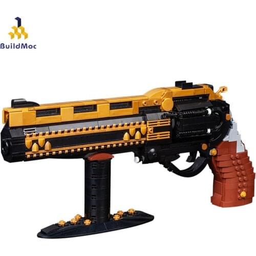 Buildmoc Weapon Revolver Destiny 2 Last Words Exotic Hand Cannon Game War Weapon Building Block Model Children Toy Birthday Gift