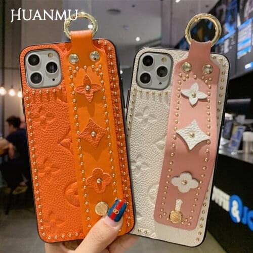 Phone Case with Strap For iphone 11 12 pro max SE 2020 7 8 plus 6 6s plus X Xs max XR Soft Strap Phone Holder Case cover