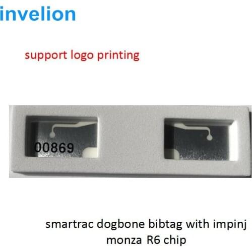 Dogbone smartrac impinj chip high sensitivity uhf rfid bibtag for rfid sports race timing system stick to runner number