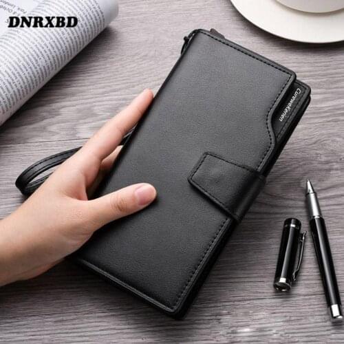 Business Men Wallets High Quality Clutch Bag Card Holder Male Purse Zipper mobile phone bag Carteira Masculina Wallet For Men