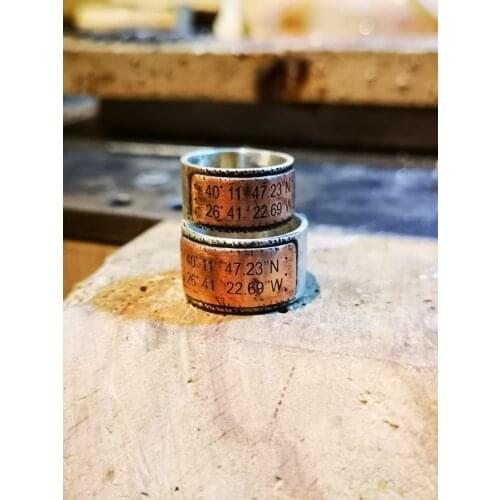 925 STERLING SILVER KOORDİNATLI DOUBLE WEDDING RING RING