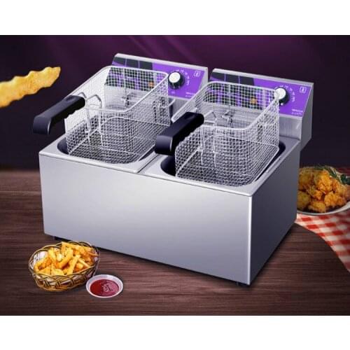 Electric Deep Fryers fryer double cylinder commercial 38L large-capacity frying machine French fries chicken steak with NEW
