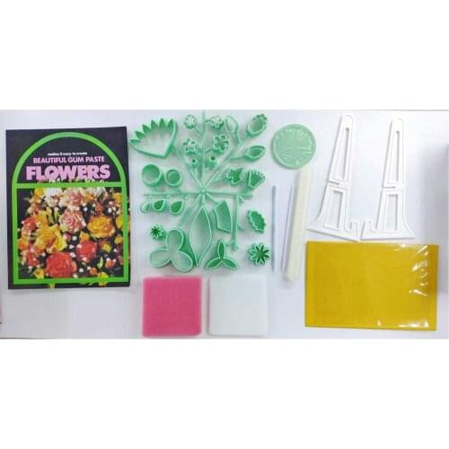 Fondant Cake Tools 32pcs Fondant Flower Making Tool set (with book), Cutting Mould