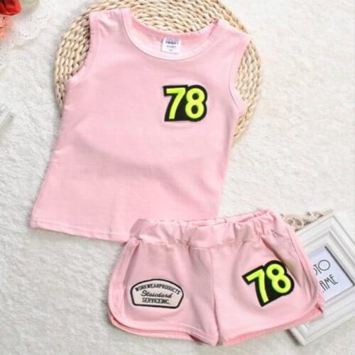 BBD Kids Summer Sets Girls Boys Cotton Letter Vest Shorts 2pc Children 3 4 5 6 7 Years Delicate Clothes