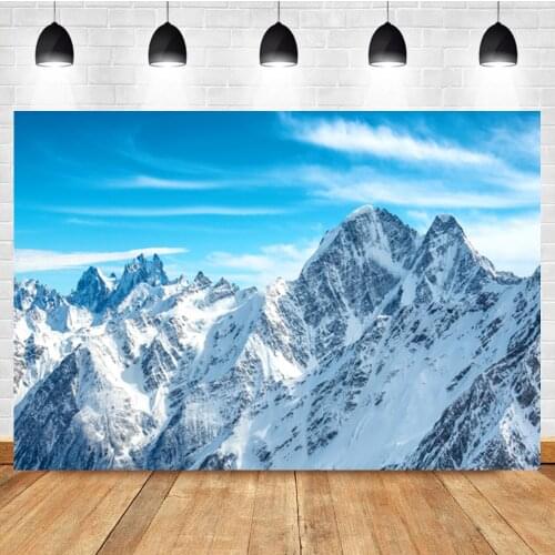 Laeacco Winter Snow Mountain Room Decor Natural Landscape Photography Backdrop Photographic Photo Background For Photo Studio