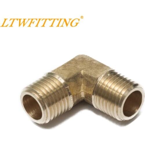 LTWFITTING Brass Pipe Male 90 Deg Elbow Fitting 1/4" NPT Water Fuel