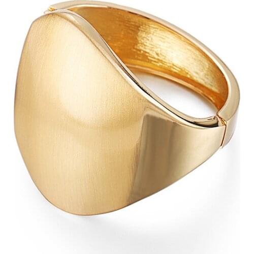 ORNAPEADIA Hot Selling Bangle Irregular Wide Side Bangle Fashion Alloy Smooth Bracelet for Women Exaggerated Jewelry Goth