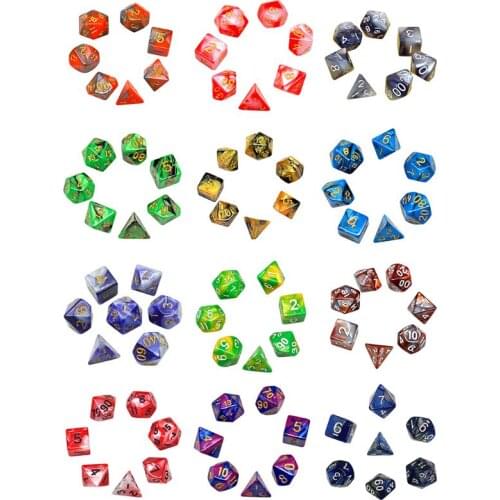 7pcs D20 Polyhedral Dice Double Colors 20 Sided Dices Table Board Role Playing Game for Bar Pub Club Party