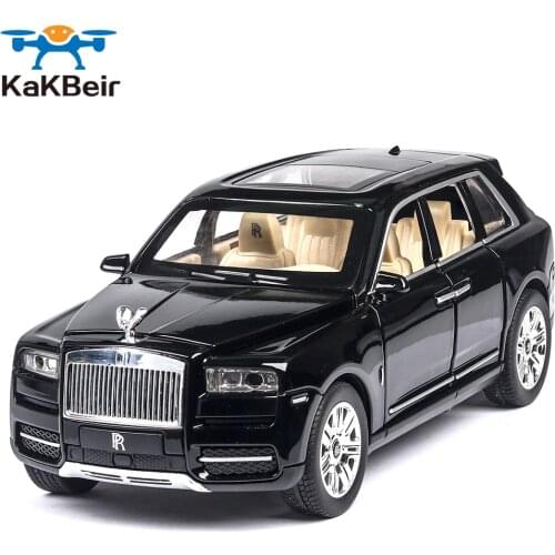 1:24 Rolls Royce Cullinan Alloy Car Model Large Size Simulation SUV Metal Car Model Light Sound Pull Back Scale Car Miniatur Car