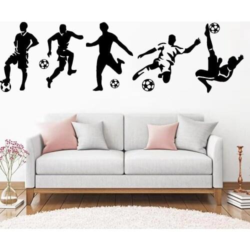 Football Pose Profile Wall Sticker For Kids Rooms Nursery Room Decor Decal Mural Soccer Sport Poster Bedroom A516
