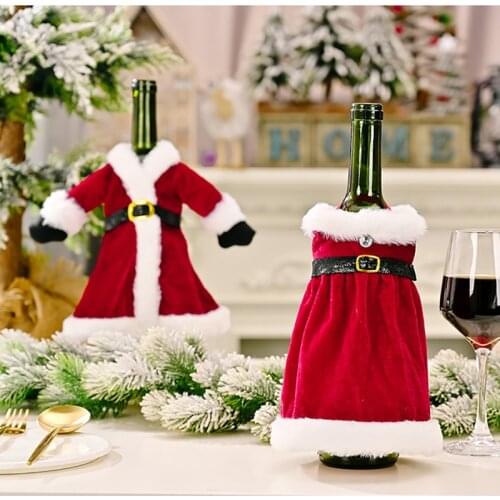 New Year Christmas Wine Bottle Cover Christmas Decorations for Home Santa Claus Christmas Ornament Table Decor 2021 Navidad Gift