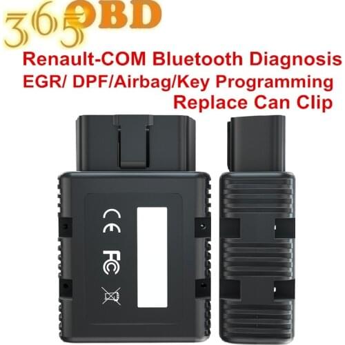 OBDII For Renault-COM OBD2 Scanner Bluetooth Scanner Key Programmer/ECU/Airbag programming For Renault Can Clip Diagnostic Tool