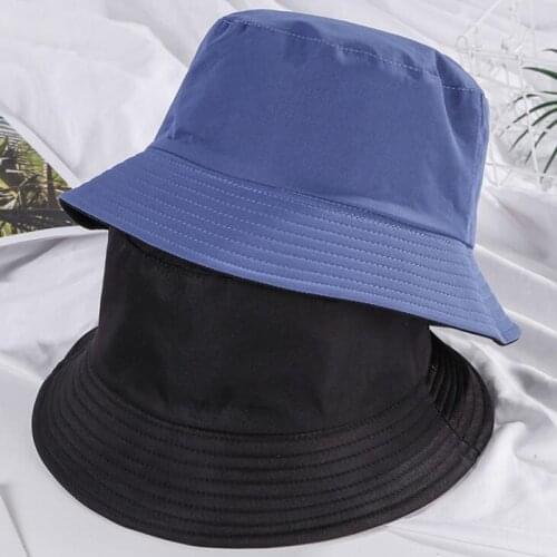 Brand New Unisex Summer Womens Bucket Hats for Men Double Sided Fishing Hats Sun Cap Sun-protection Lovers Cheap Reversible Hat