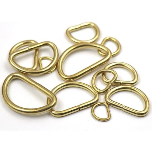 16-39mm Inner Width Solid Brass D Ring Open End Loop For Webbing Strapping Dog Collar Leather Carft Belt Diy Trimits Accessories