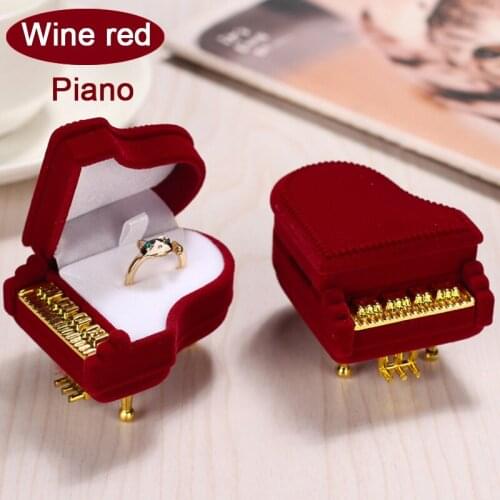 Engagement Wedding Gift Case Storage Ring Box Velvet Piano Earring Pendant