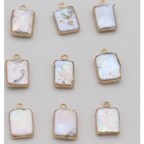 Natural Freshwater Pearl Pendant Rectangle Making Jewelry Bracelet Necklace DIY Package Sale