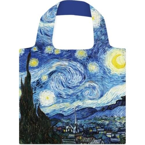 Van Gogh Shopping Bag Graphic Tote Harajuku Shopper Bag Women Canvas Handbag Fashion Casual Bag Funny Eco Large capacity Foldabl