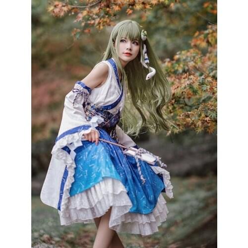 STOCK Game Touhou Project Kochiya Sanae Cospaly Costume Amine Suit Sizes L-XL Custom-made 2021 New