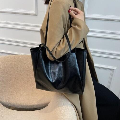 2pcs Fashion Exquisite Shopping Bag Vintage PU Solid Color Underarm Clutch Bag Ladies Designer Composite Set