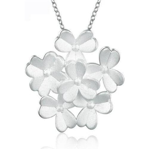 925 Sterling Silver colorcolorDaisy Flower Women Pendant Necklace Sterling Silver colorcolorJewelry Valentine Day Gift