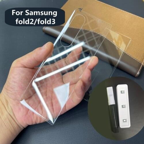 1set For Samsung Fold 2 / 3 Fold2 Fold3 3D Arc Edge Full Cover Front + Back UV Tempered Glass Film Screen Protector Film Cover