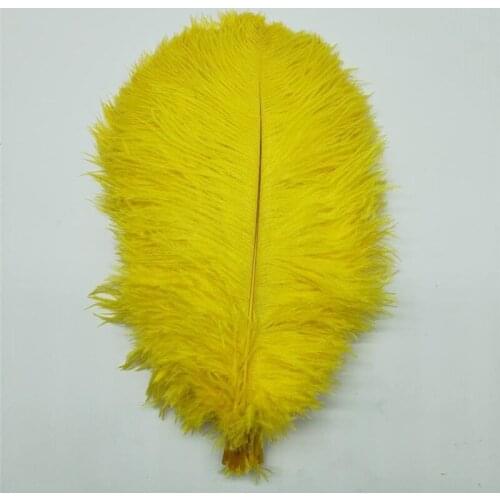 Wholesale 10 Pcs/Lot Natural Ostrich Feathers For Crafts 15-75CM Carnival Costumes Party Home Wedding Decorations Yellow Plumes
