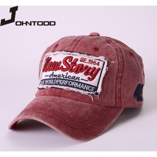 100% washed cowboy baseball cap Snapback hat autumn summer hat mens womens hat letter embroidery Gorras wholesale women