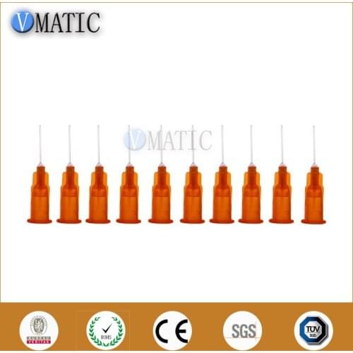 Free Shipping 100pcs 1/2 Inch Orange Plastic Adhesive Glue Syringe Stainless Steel 25Ga Blunt Dispensing Needle For Industrial