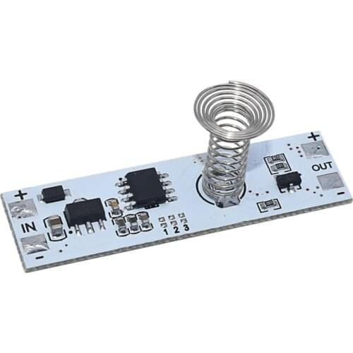 DC 12V Capacitive Touch Sensor Switch Coil Spring Switch LED Dimmer Control Switch 9-24V 30W 3A for Smart Home LED Light Strip