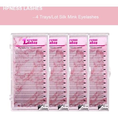 3D/4D/5D Premium Volume Fans Makeup Eyelashes Extension 4Trays Individual Pre-Fanned Natural Classic 100% Hand-Made For Salon