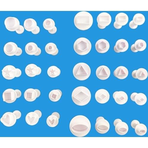 4Pcs/Set Fondant Cookie Cake Cutter Ejector Stamp Plunger Cutters Mold Embossed Star DIY Kitchen Baking Cake Decorating Tools