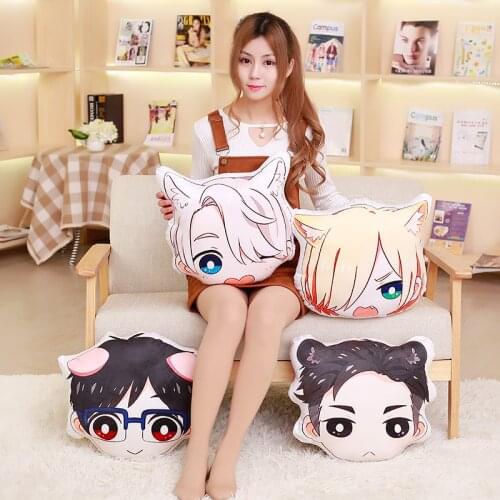 Anime YURI!!! on ICE Yuri Katsuki Victor Nikiforov Plisetsky Altin Cosplay Props Dakimakura Sleep Pillow Cushion 45cm * 40cm