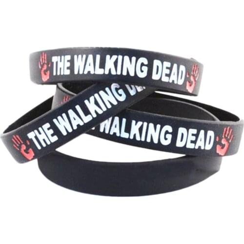 Free Shipping The Walking Dead Silicone Bracelet Rubber Wristband Punk Bracelet