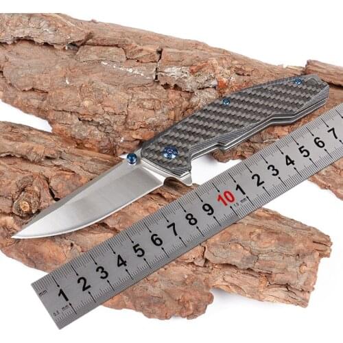 Free shipping Carbon fiber handle Outdoor camping folding knife self-defense portable camping tool Household knife