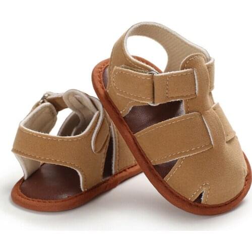 Baby Boys Shoes Newborn Booties Toddler Kids Sandals Summer Soft Sole Crib Shoes PU Leather Shoes Prewalker Footwear Sandals